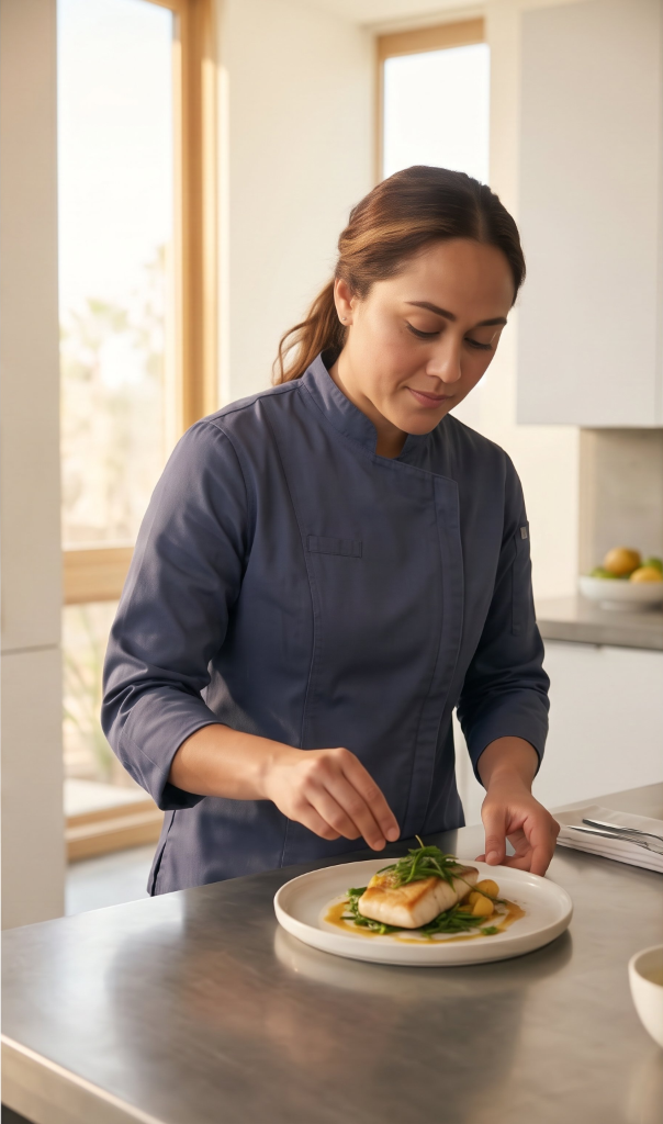 Chef preparing dish